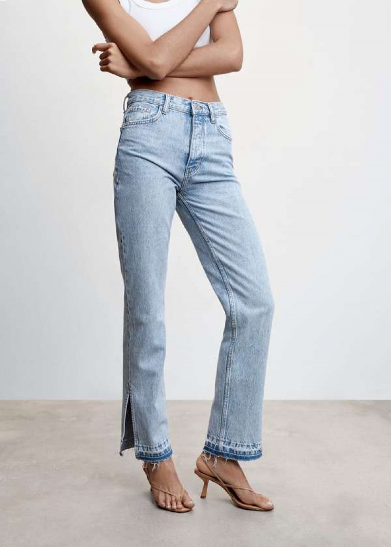 Mango High-rise Rovný Jeans With Slits | MNG-23902