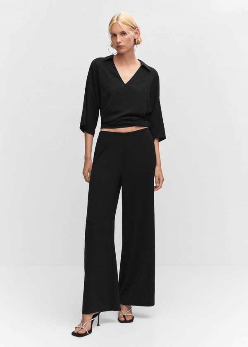 Mango High-rise Wideleg Trousers | MNG-24410