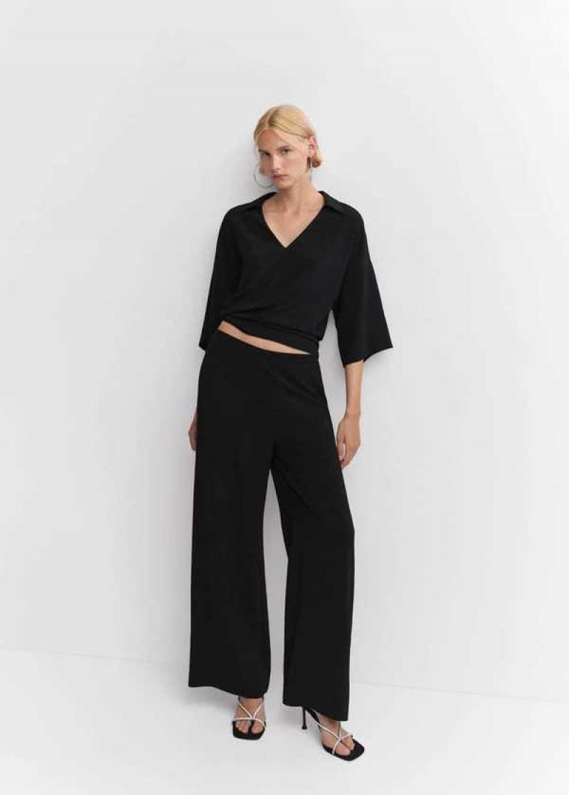 Mango High-rise Wideleg Trousers | MNG-24410