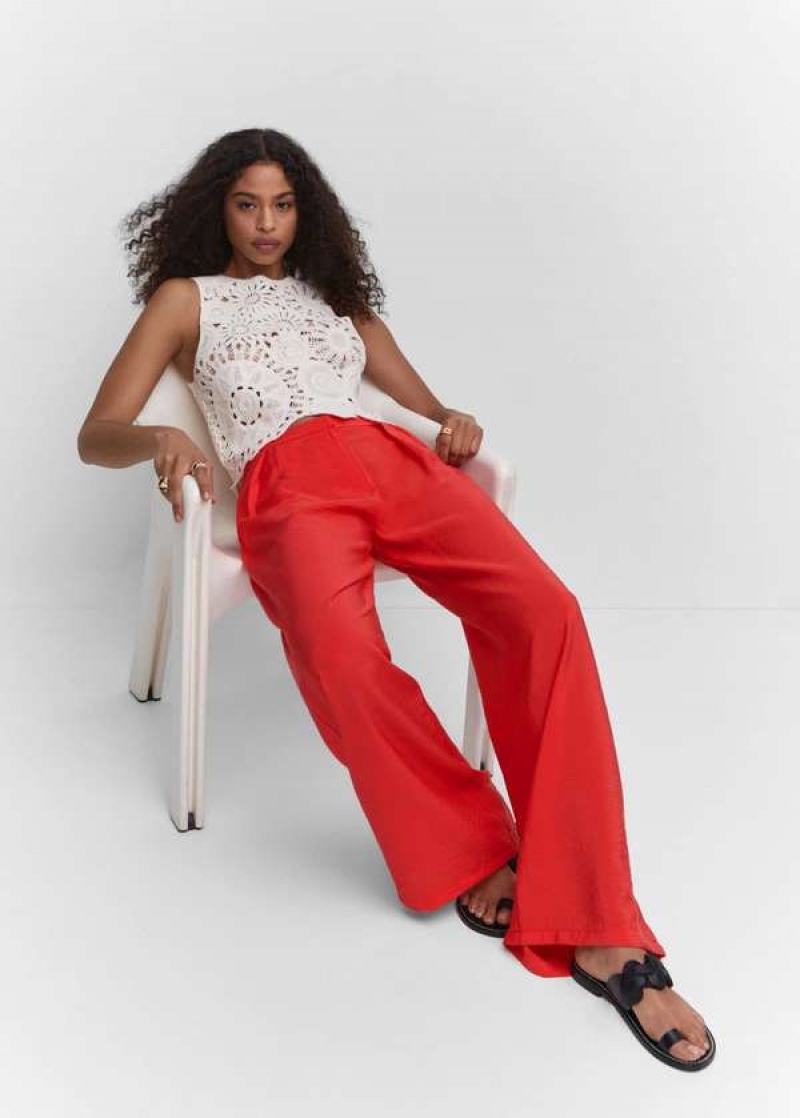 Mango High-rise Wideleg Trousers | MNG-24450