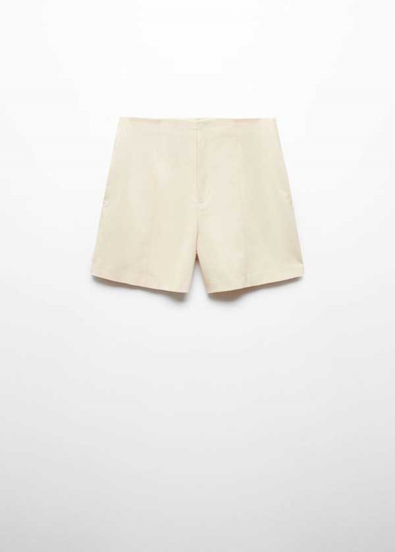 Mango High-waist Rovný Shorts | MNG-24633