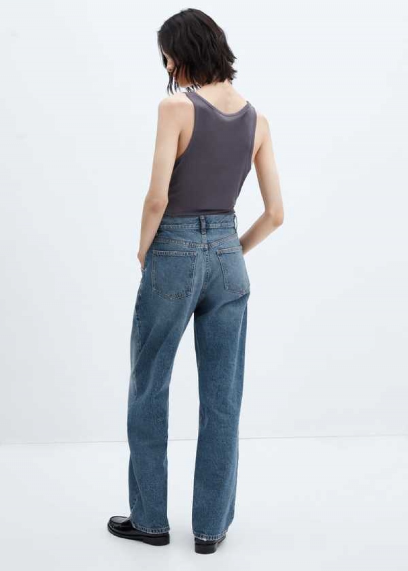 Mango High-waist Wideleg Jeans With Seams | MNG-23814