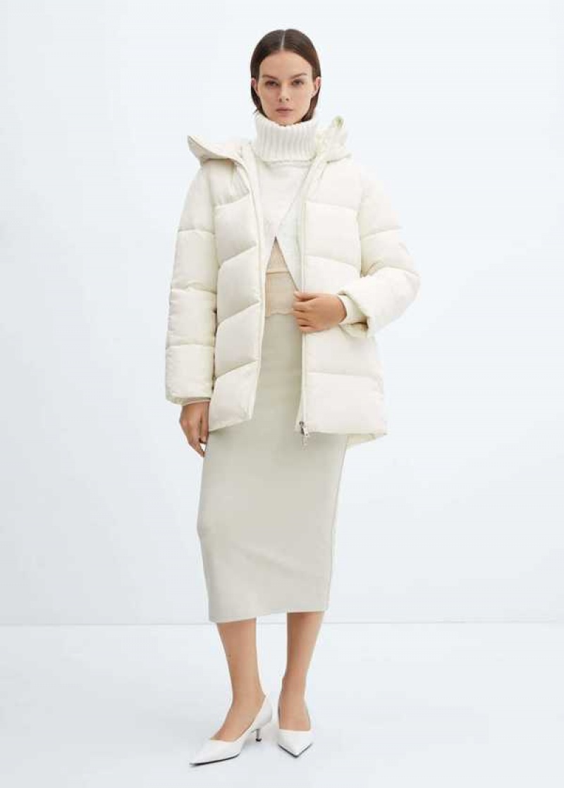 Mango Hood Prošívaný Coat | MNG-26506