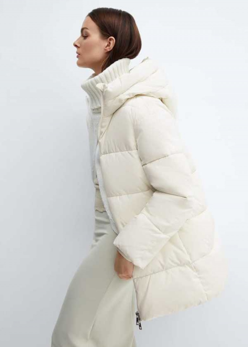 Mango Hood Prošívaný Coat | MNG-26506