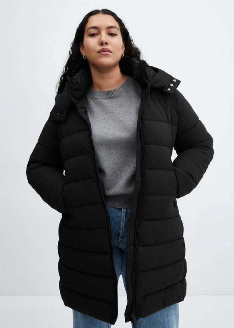 Mango Hood Prošívaný Coat | MNG-26511