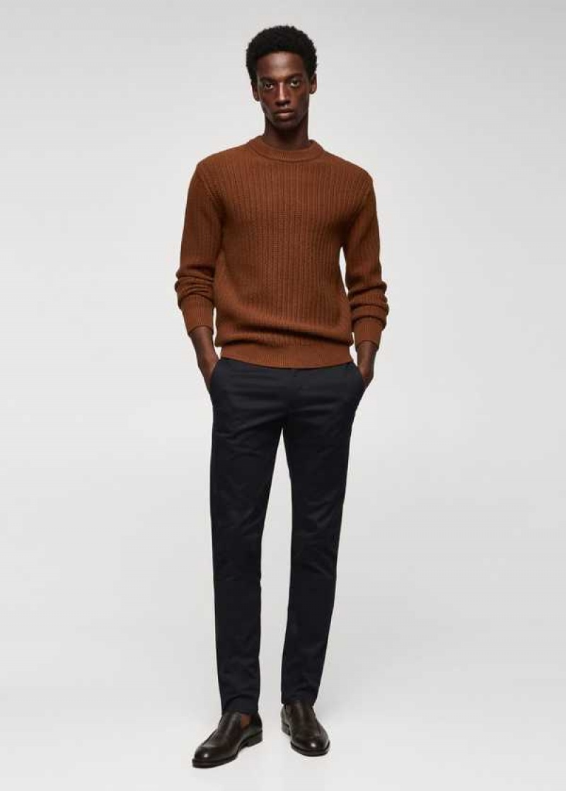 Mango Hubená Bavlněné Chino Pants | MNG-22336