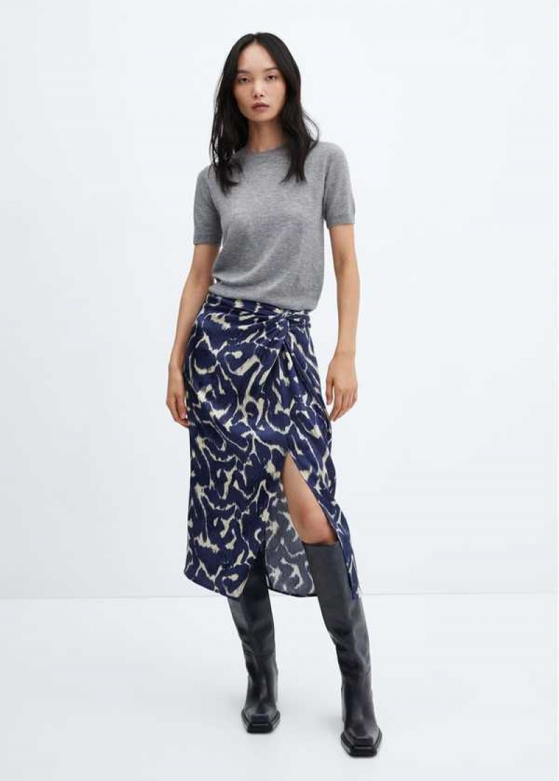 Mango Knot Printed Skirt | MNG-24108