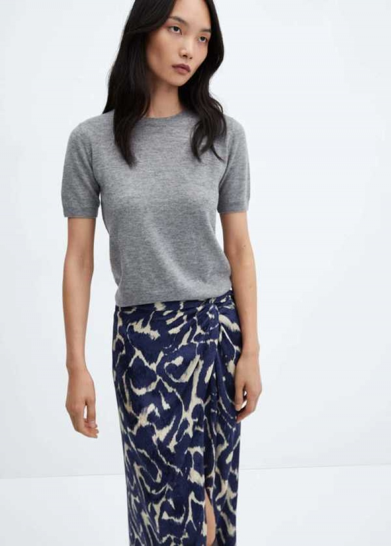 Mango Knot Printed Skirt | MNG-24108