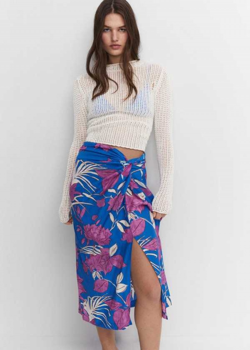 Mango Knot Printed Skirt | MNG-24166