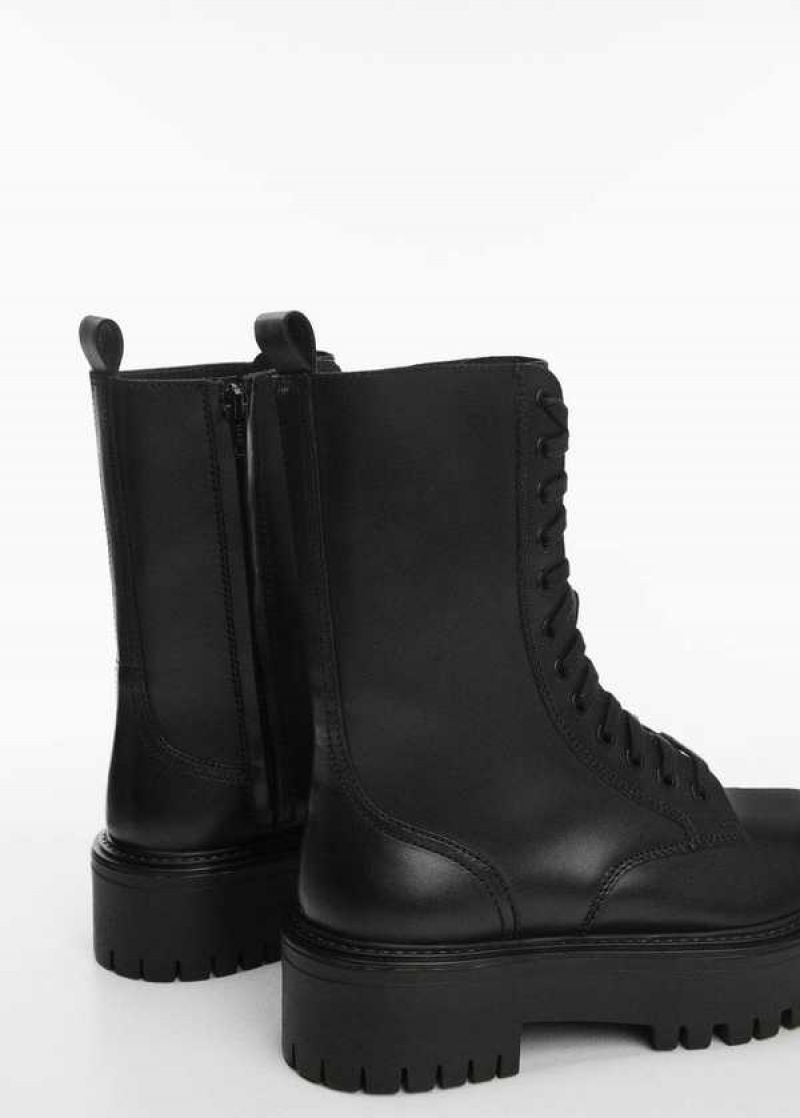 Mango Krajkové-up Læder Boots | MNG-23631