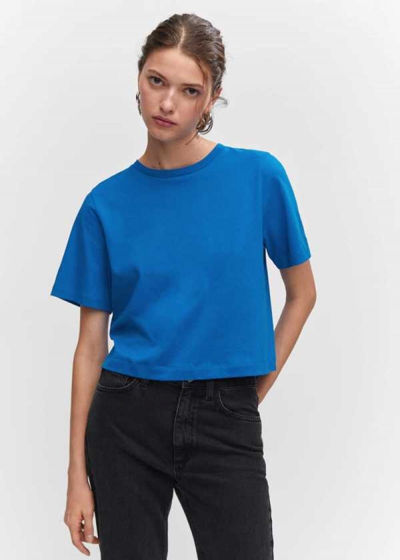 Mango Krátké-sleeved Bavlněné T-shirt | MNG-25080