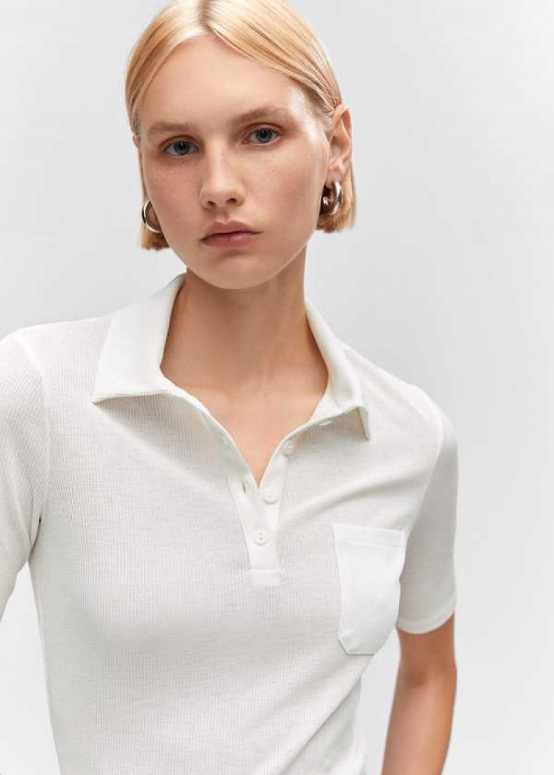 Mango Krátké-sleeved Polo Shirt With Buttons | MNG-25068