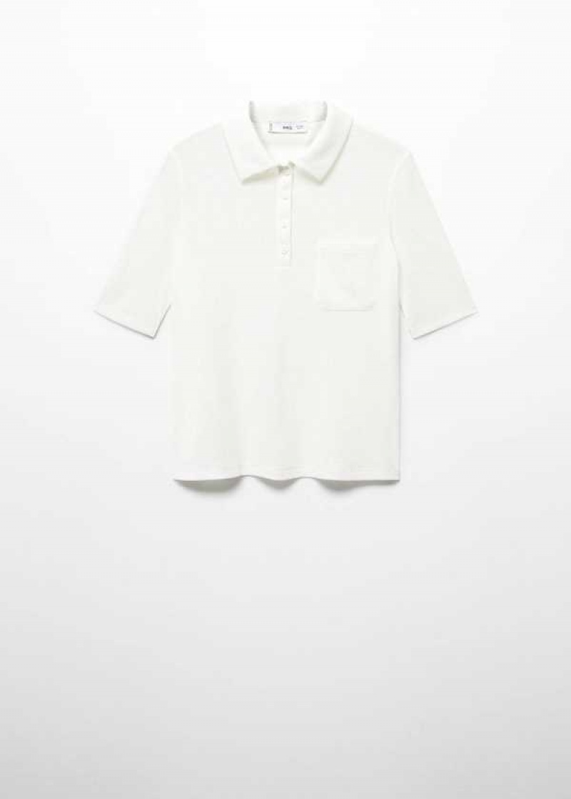 Mango Krátké-sleeved Polo Shirt With Buttons | MNG-25068