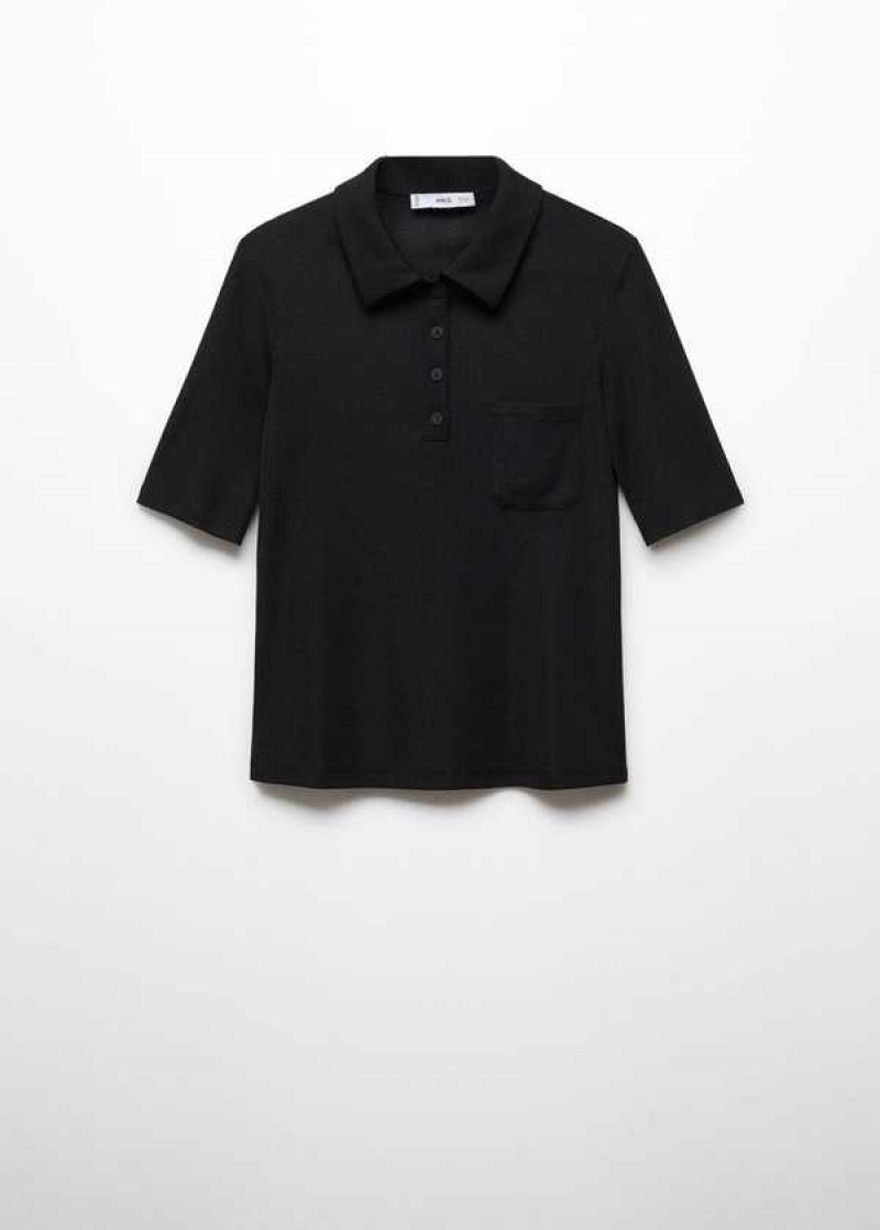 Mango Krátké-sleeved Polo Shirt With Buttons | MNG-25028