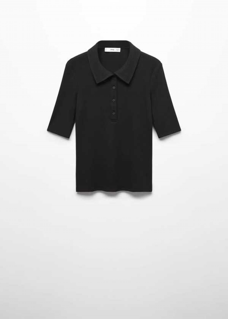 Mango Krátké-sleeved Polo Shirt With Buttons | MNG-25012