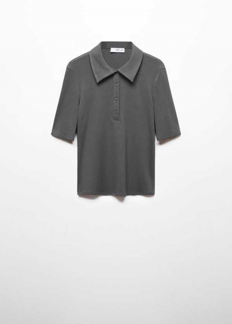 Mango Krátké-sleeved Polo Shirt With Buttons | MNG-24953