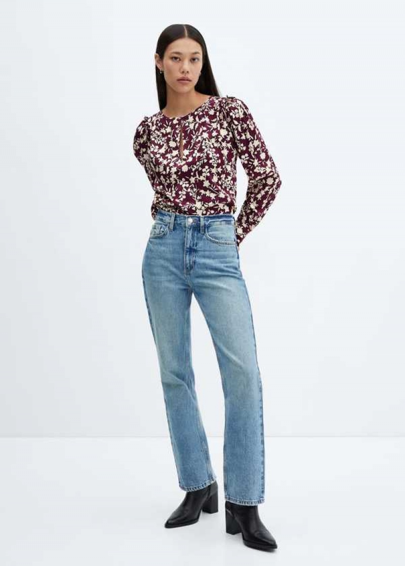 Mango Krátké-sleeved Satin Blouse | MNG-25441