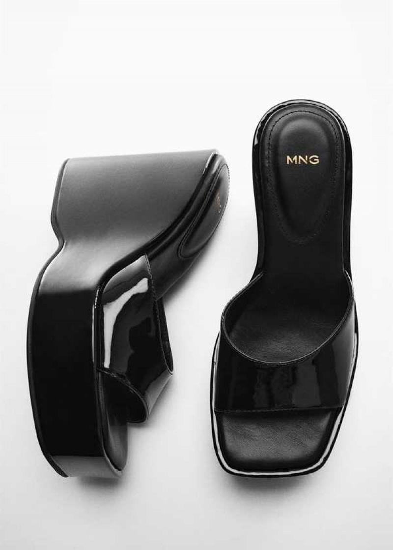 Mango Lakovaná Læder-effect Platformy Sandals | MNG-23451