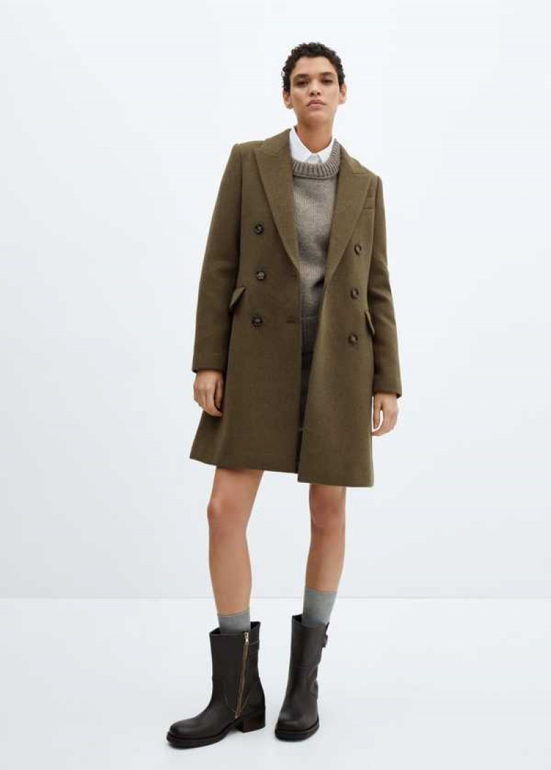 Mango Lapels Vlna Coat | MNG-26489