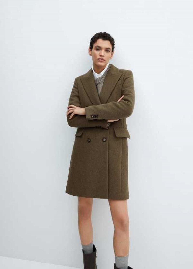 Mango Lapels Vlna Coat | MNG-26489