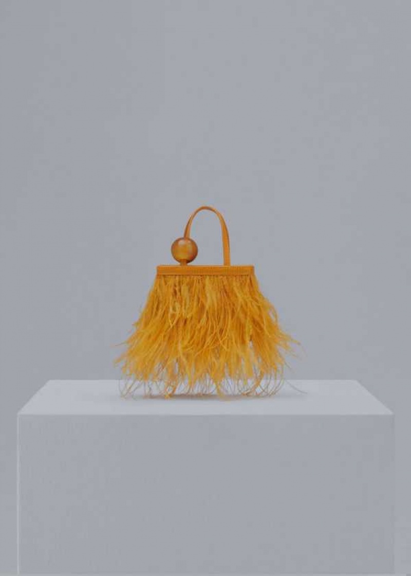 Mango Læder Bag With Feather Trim | MNG-23272