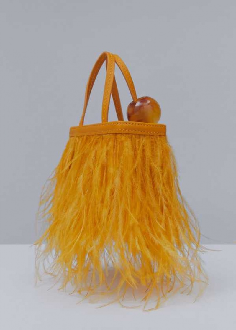 Mango Læder Bag With Feather Trim | MNG-23272