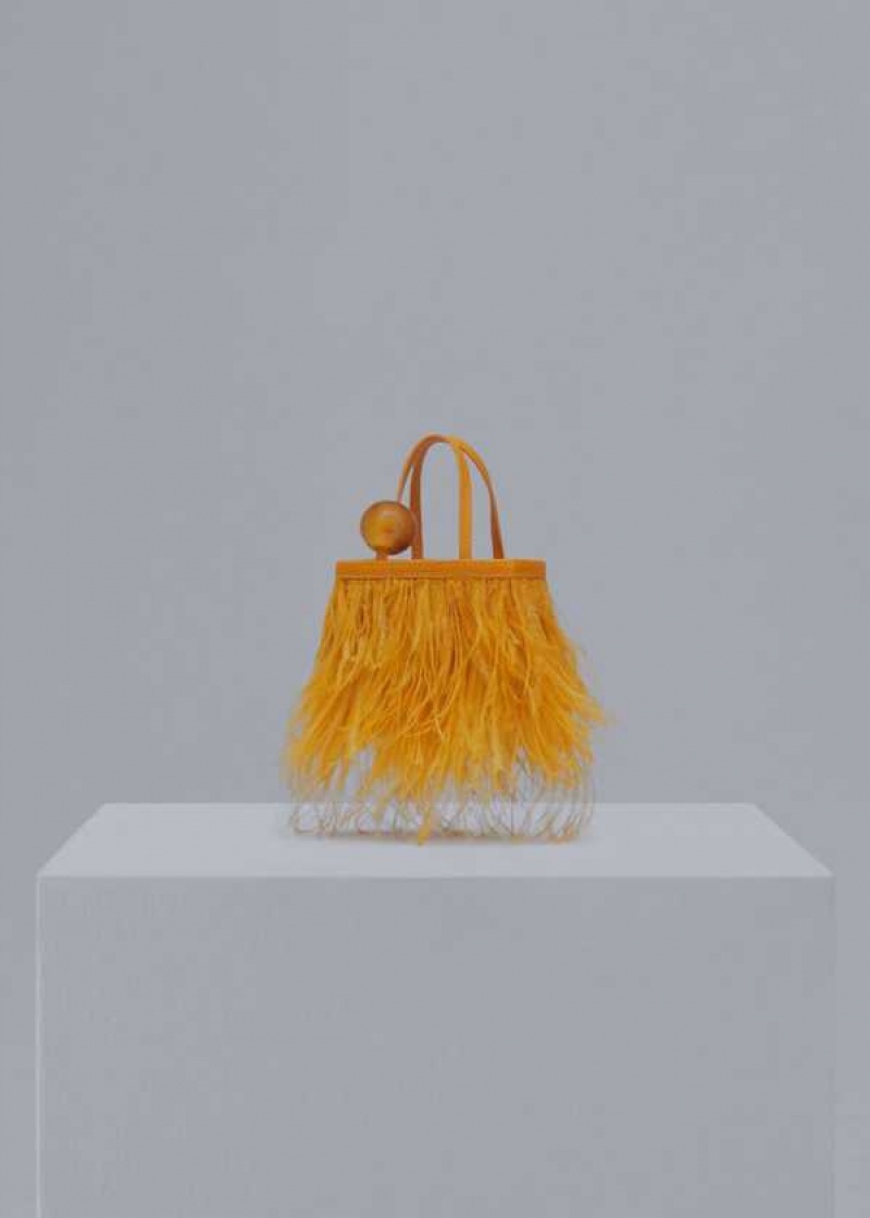 Mango Læder Bag With Feather Trim | MNG-23272