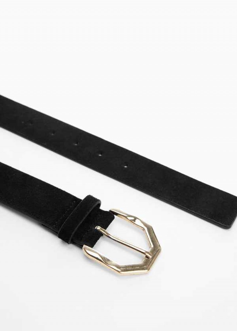 Mango Læder Belt With Contrasting Přezkou | MNG-23016