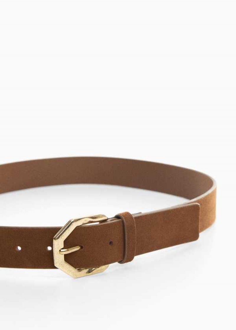 Mango Læder Belt With Contrasting Přezkou | MNG-23015