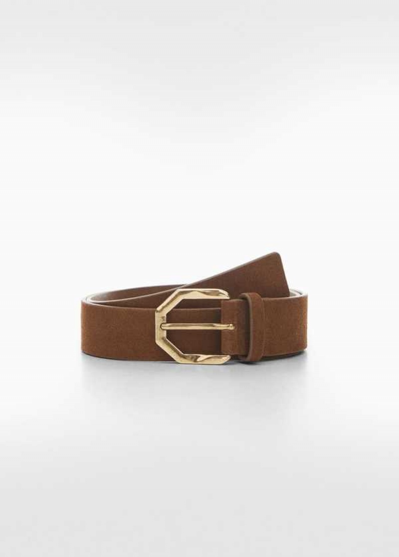 Mango Læder Belt With Contrasting Přezkou | MNG-23015