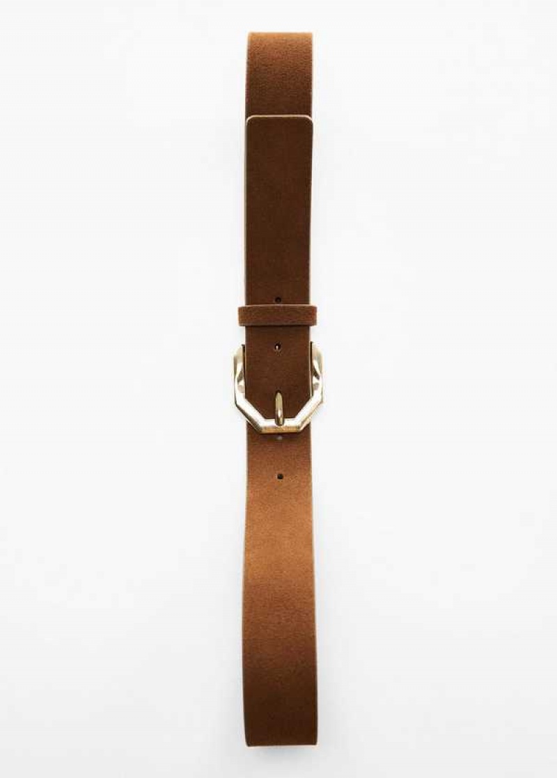 Mango Læder Belt With Contrasting Přezkou | MNG-23015