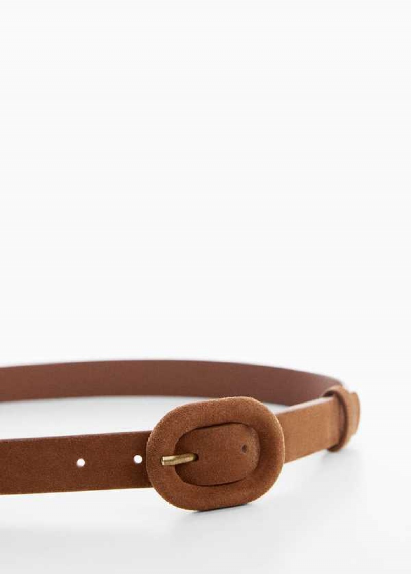 Mango Læder Belt With Široké Přezkou | MNG-22940