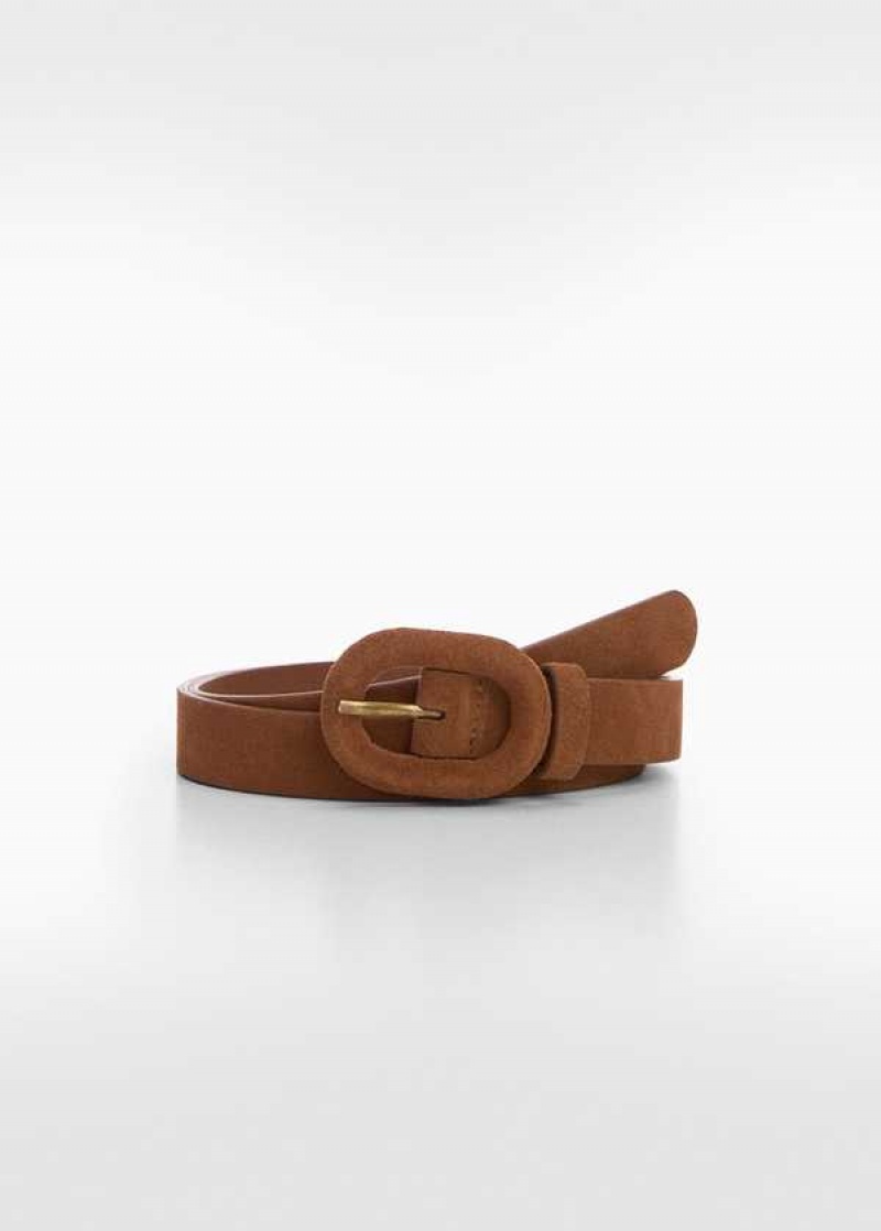 Mango Læder Belt With Široké Přezkou | MNG-22940