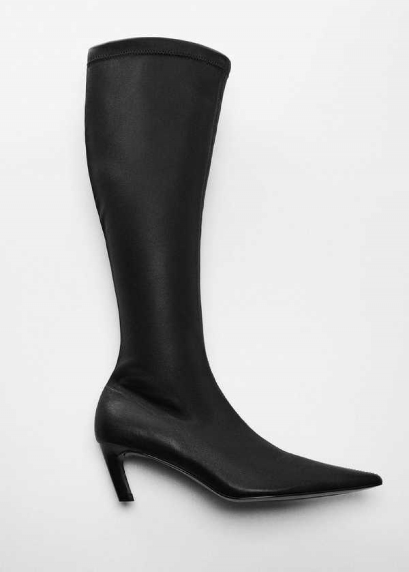 Mango Læder Boots With Kitten Heels | MNG-23634