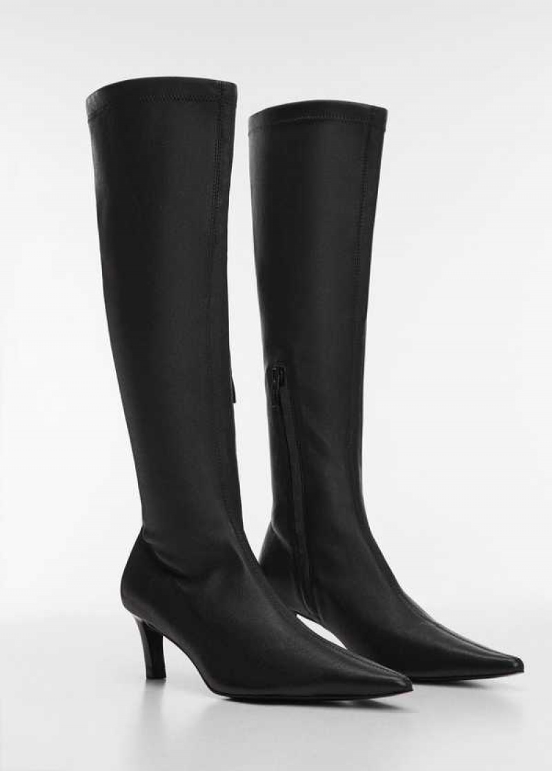 Mango Læder Boots With Kitten Heels | MNG-23634