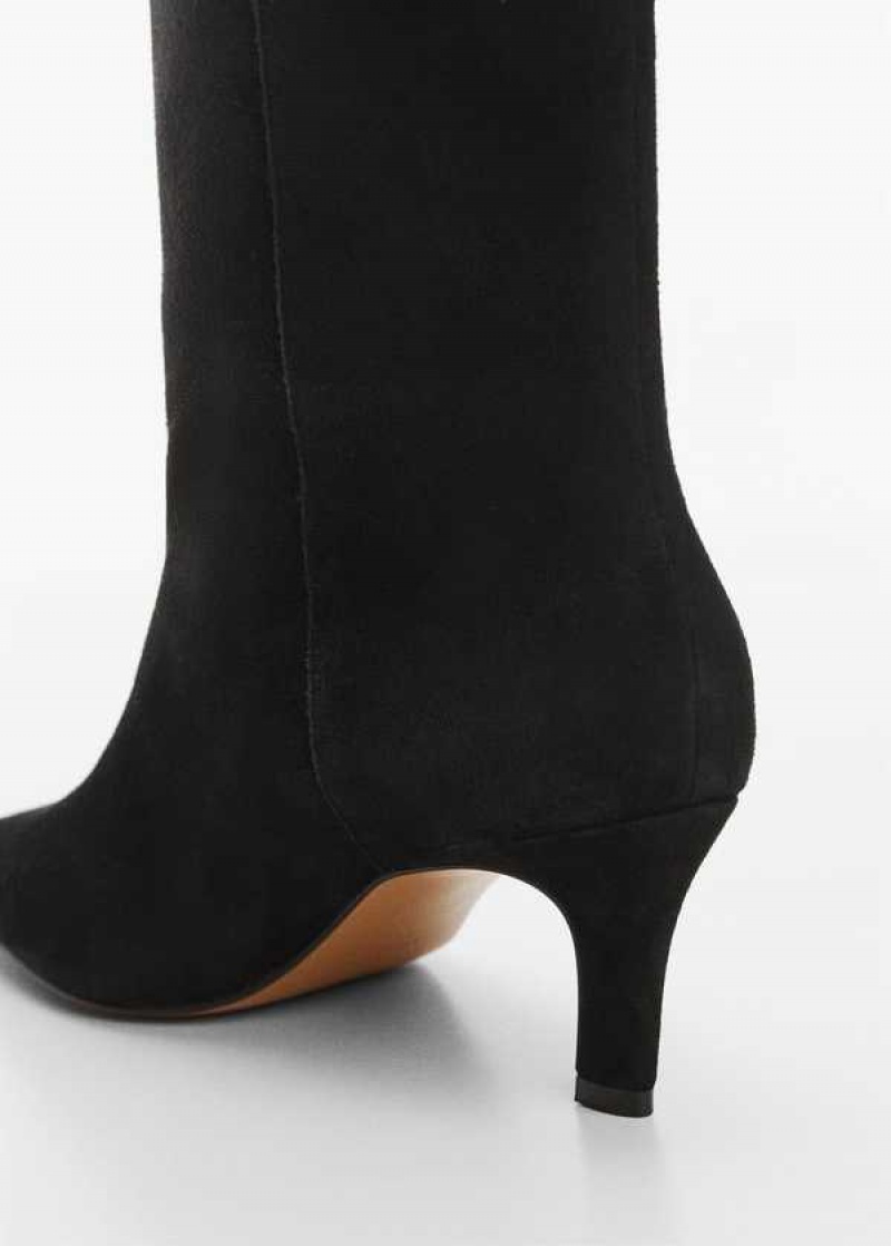 Mango Læder Boots With Kitten Heels | MNG-23629