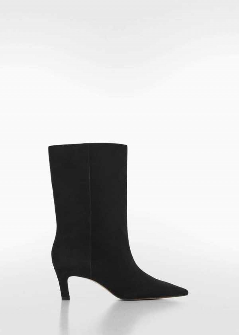 Mango Læder Boots With Kitten Heels | MNG-23629