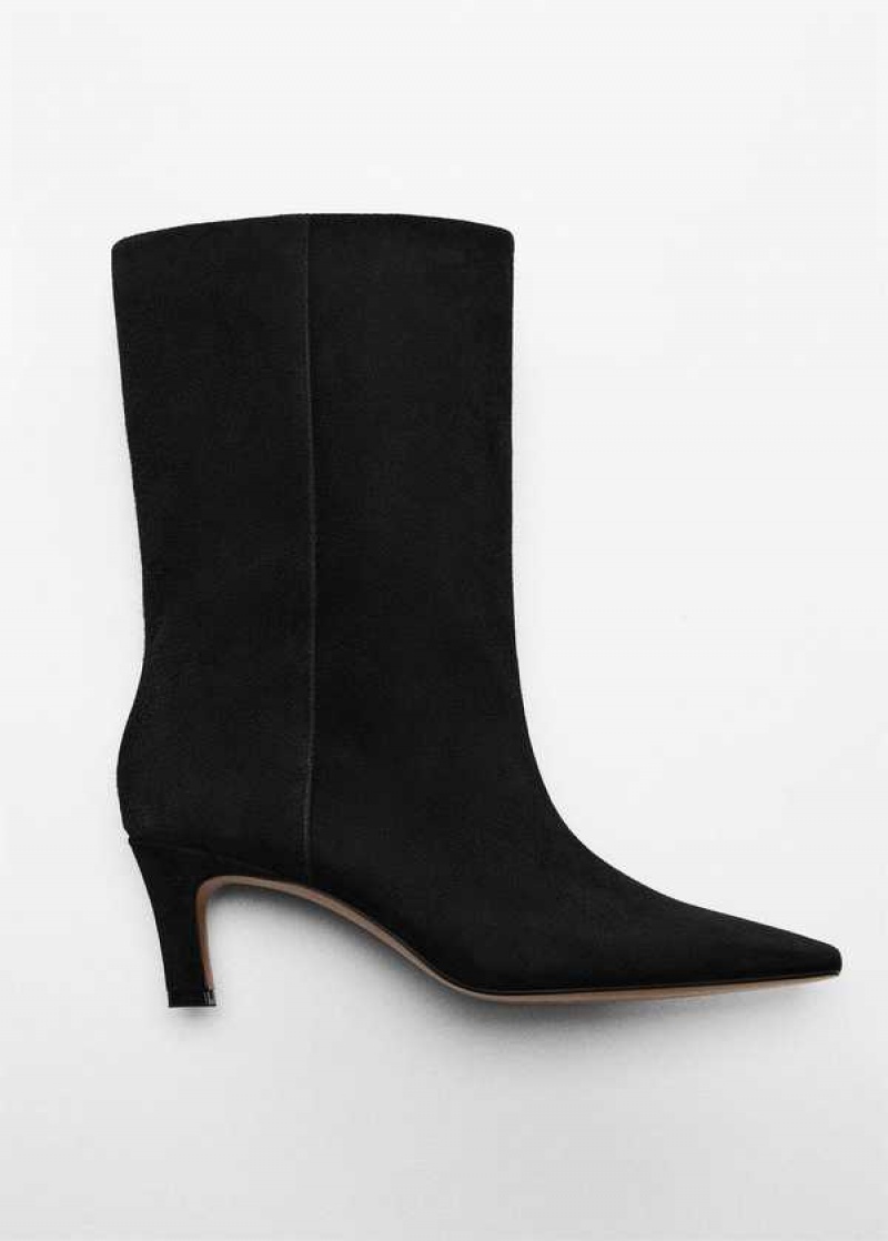 Mango Læder Boots With Kitten Heels | MNG-23629