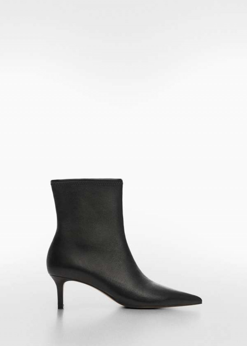 Mango Læder Boots With Kitten Heels | MNG-23626