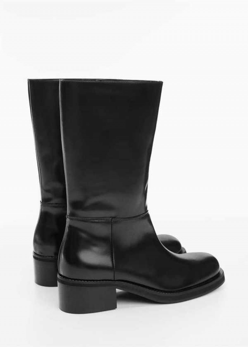 Mango Læder Boots With Na Zip Closure | MNG-23525