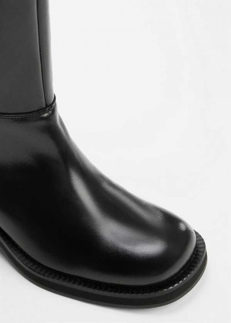 Mango Læder Boots With Na Zip Closure | MNG-23525