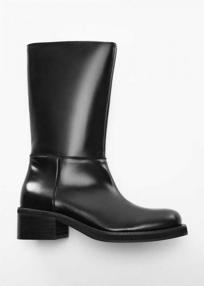 Mango Læder Boots With Na Zip Closure | MNG-23525