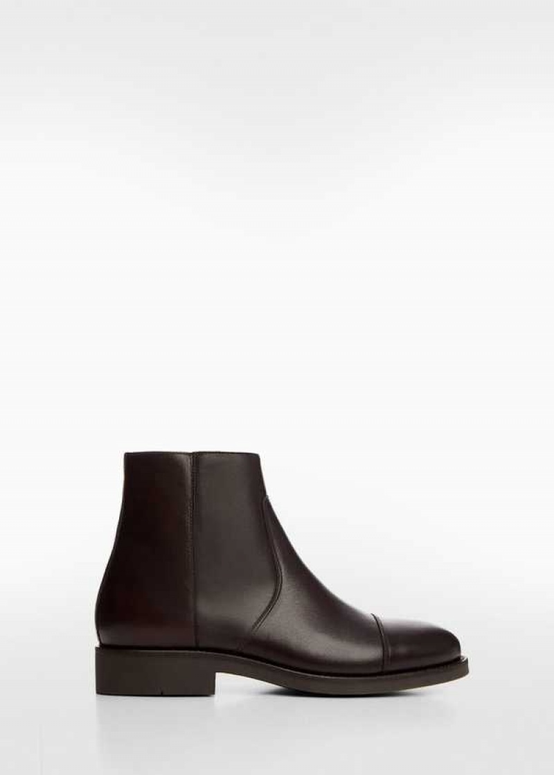 Mango Læder Chelsea Ankle Boots | MNG-21330