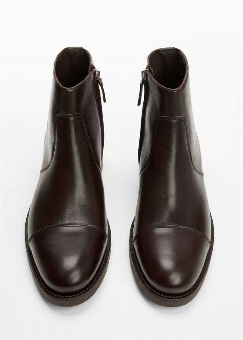 Mango Læder Chelsea Ankle Boots | MNG-21330