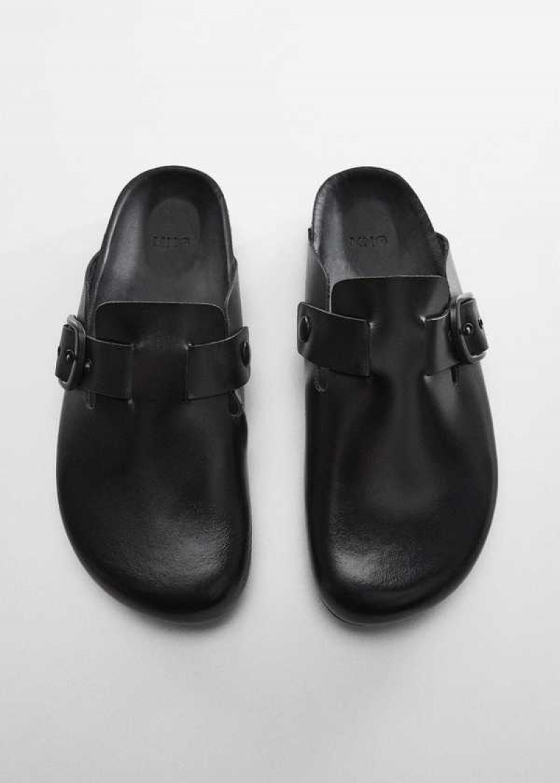 Mango Læder Clogs With Přezkou | MNG-23493