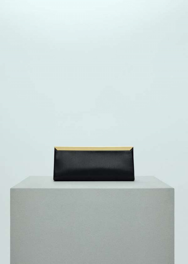 Mango Læder Clutch Bag With Metal Chain | MNG-23361