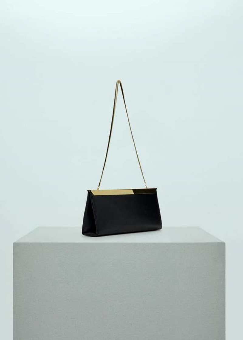 Mango Læder Clutch Bag With Metal Chain | MNG-23361