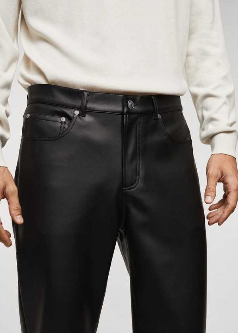 Mango Læder Effect Slim Fit Pants | MNG-22323