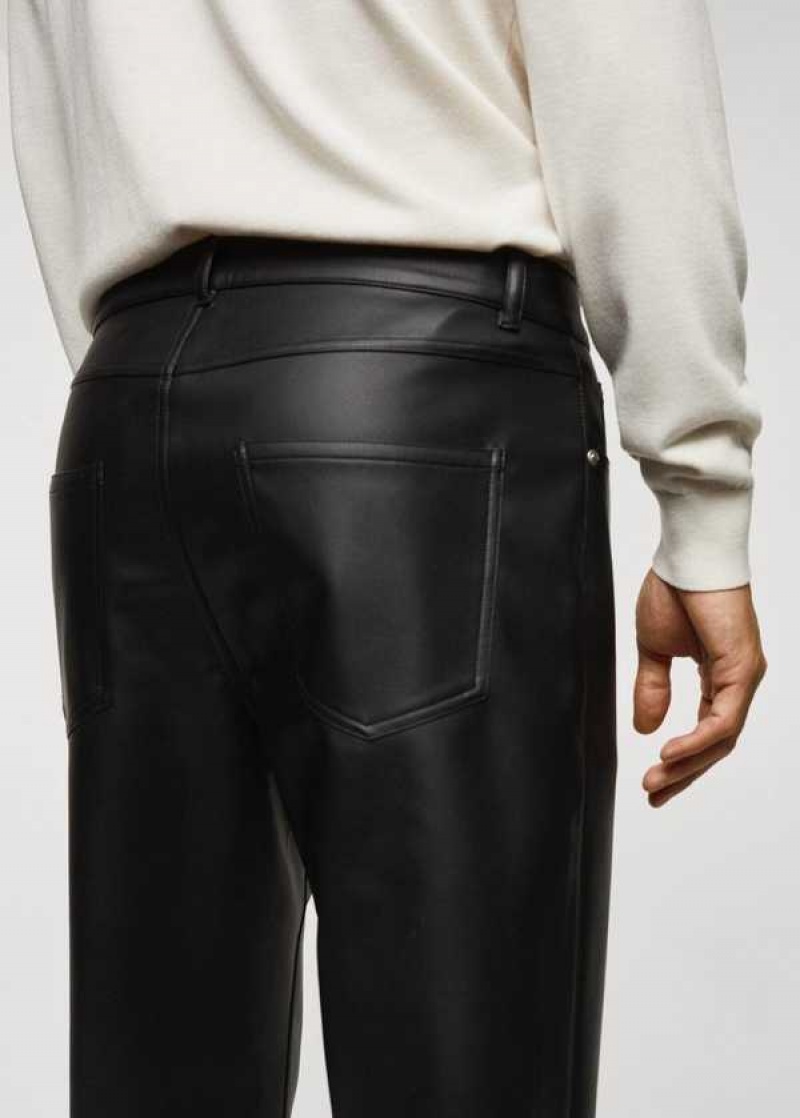 Mango Læder Effect Slim Fit Pants | MNG-22323