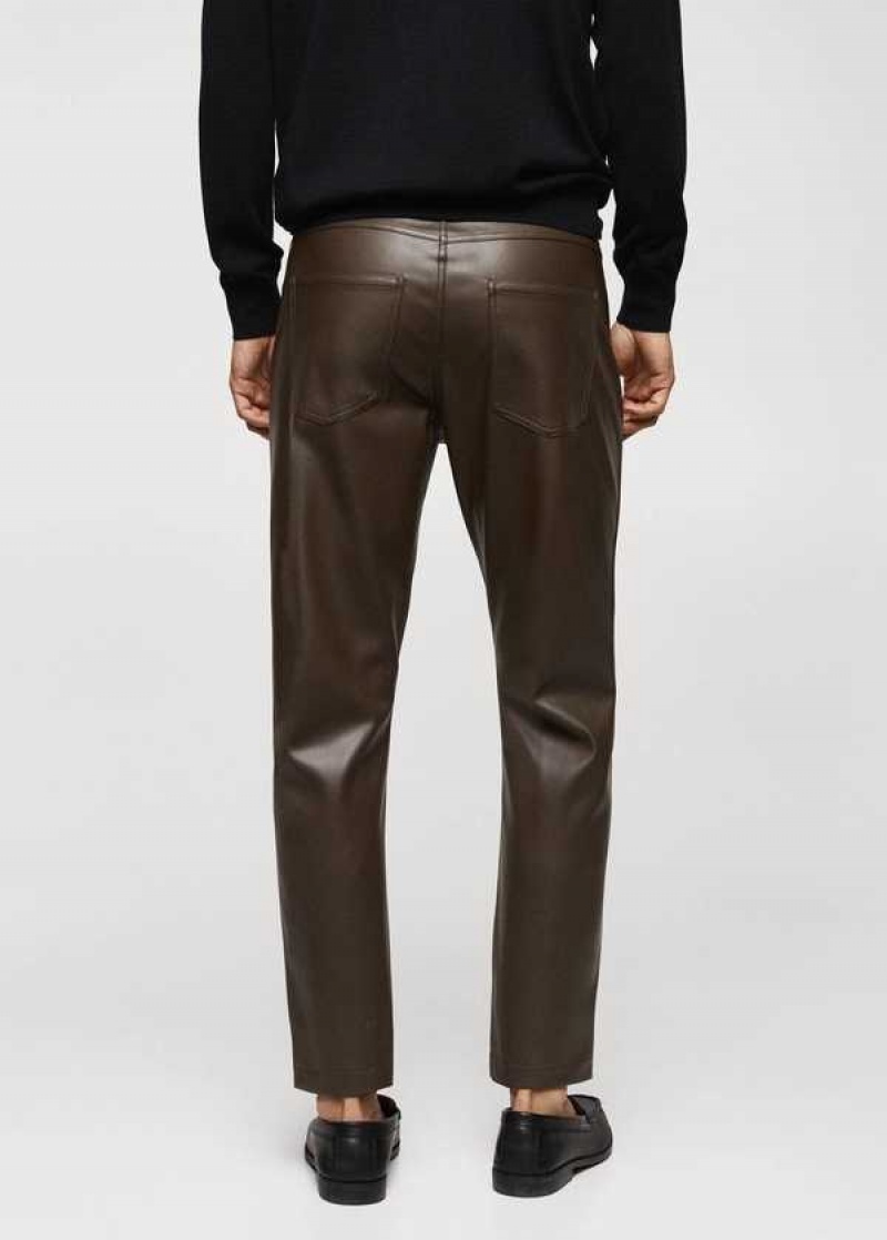 Mango Læder Effect Slim Fit Pants | MNG-22306